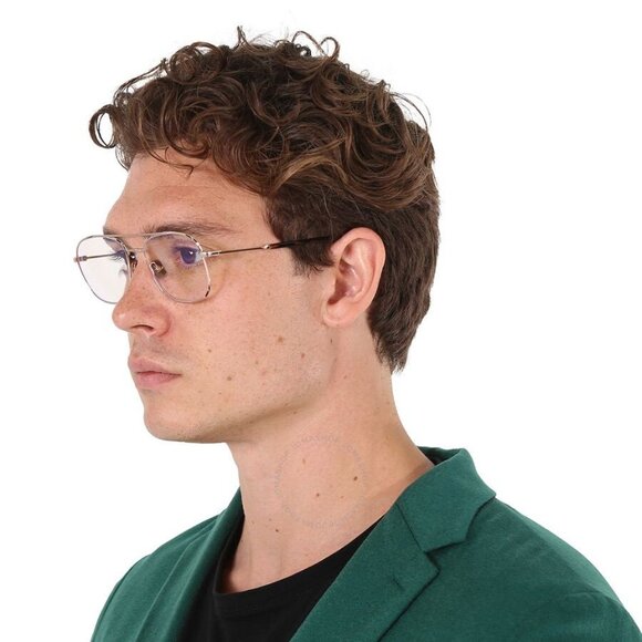 Tom Ford Men Eyeglasses Rose Gold Clear Blue Light Block Round FT5830 028 NEW - Picture 1 of 11